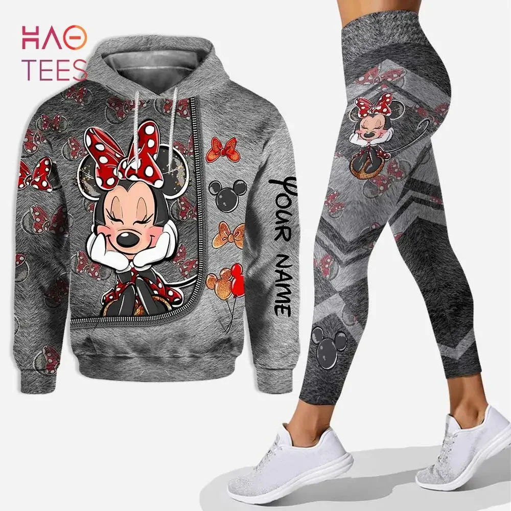 Disney Minnie Mouse Hoodie Women Hoodie Set Minnie Yoga Pants Sweatpants Women Disney Yoga Hoodie Leggings Fashion Sportswear