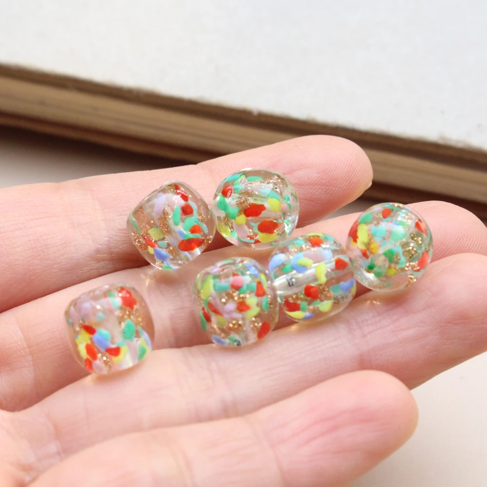 11×10mm Colorful Barrel Lampwork Bead Jewellery Making PinkGlass Beads Jewelry Bracelets Earring Necklace Diy Perles Bijoux Bulk