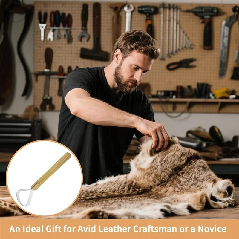 ABKW-2 PCS Pelt Scraper Fleshing Tool Leather Making Tools Flesher Tanning Tools For Supplies