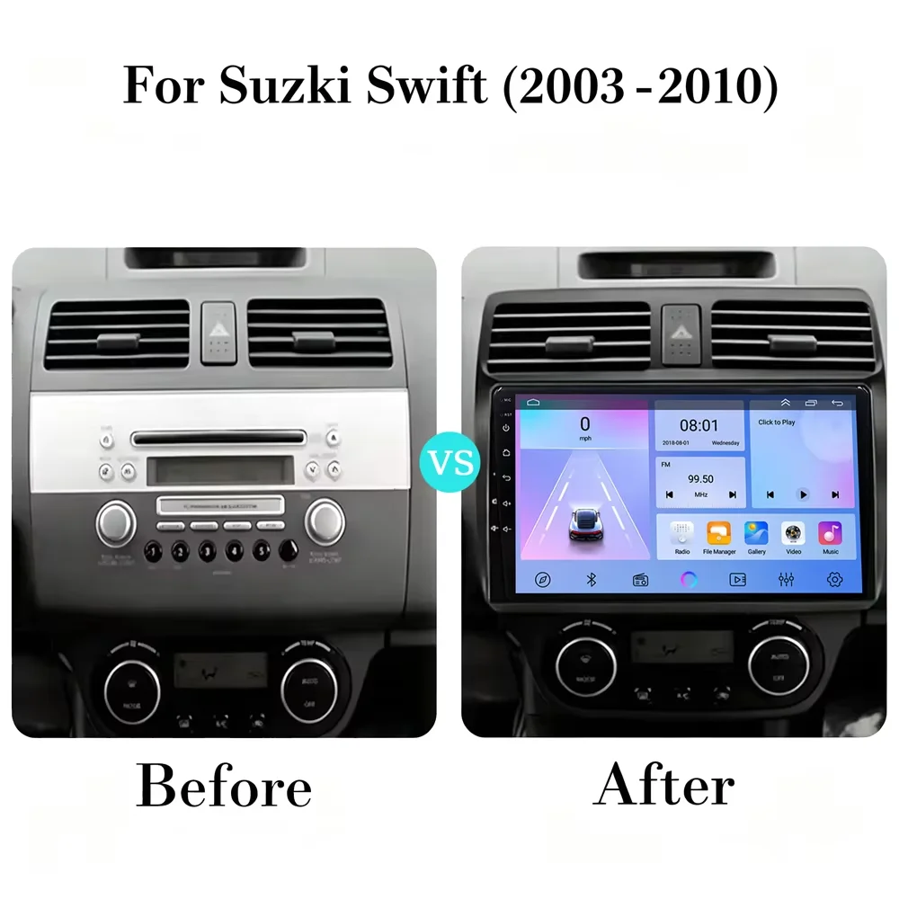 Cortex-A76 Octa-Core Android 16 Car GPS For Suzuki Swift 2003 - 2010 Navigation Carplay Stereo Speakers High-performance DVD BT