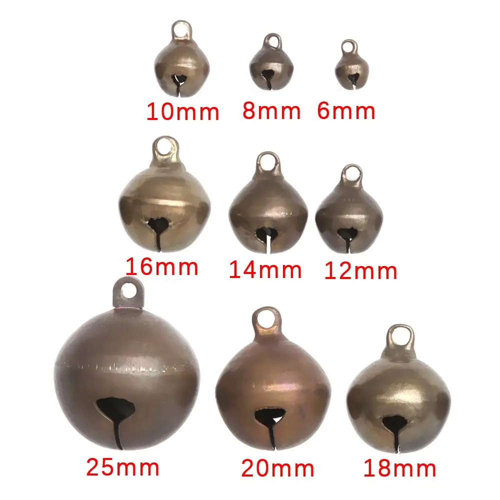 10pcs Crafts Christmas Tree Ornaments Handmade Necklace Copper Jingle Bells Small Bell Campanula Accessories Retro Bronze