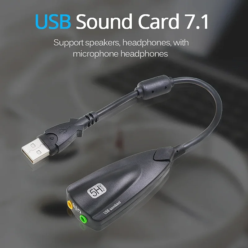 5HV2 stereo 7.1 channel with cable sound card USB sound card Computer games dedicated external high-end sound card