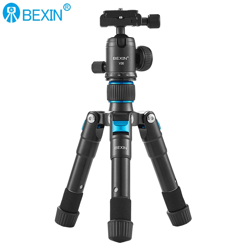 BEXIN MS08 Portable Tripode Lightweight Travel Stand Tabletop Video Mini Tripod with 360 Degree Ball Head for iphone Camera DSLR