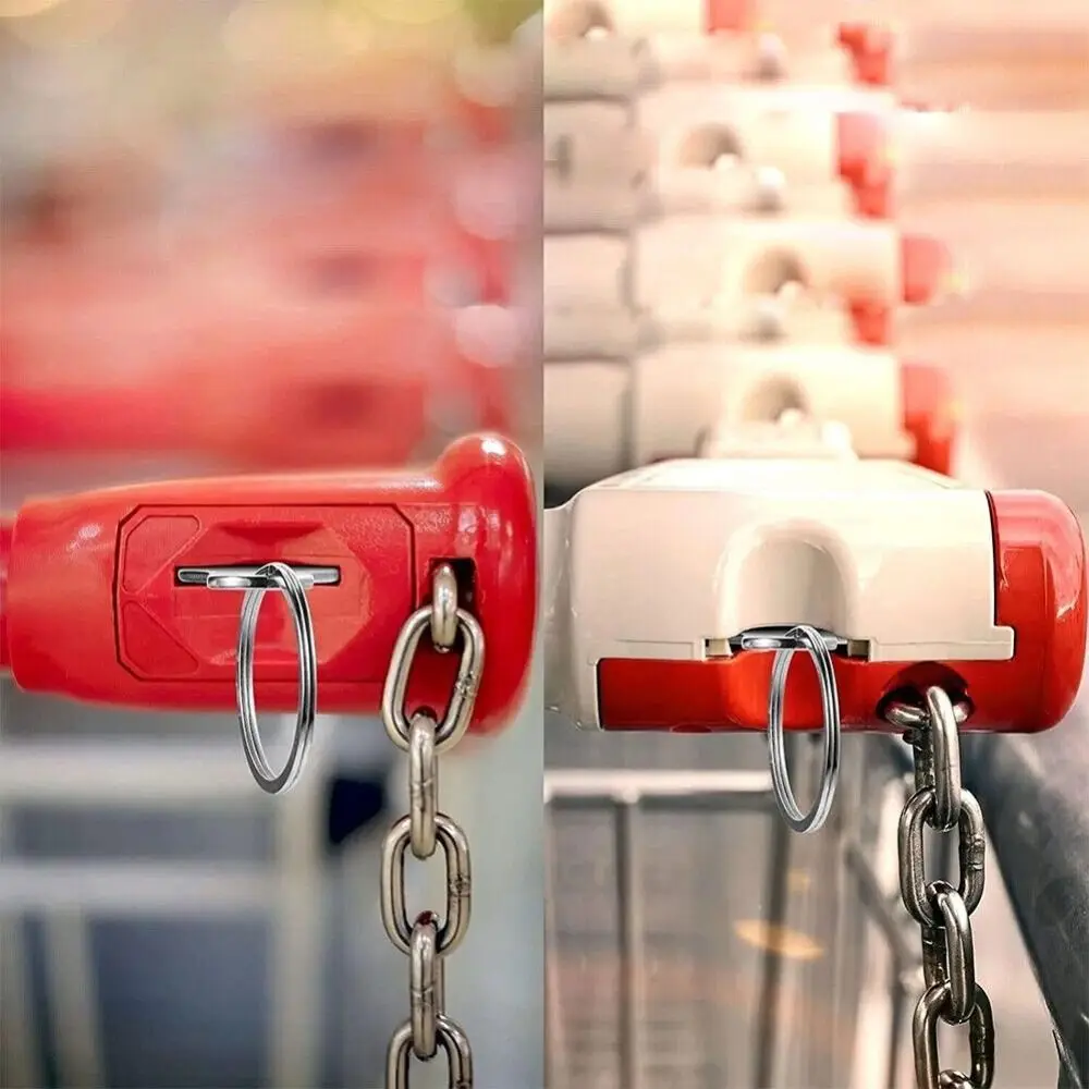 Portable Metal Trolley Master Key Token Detachable Reusable Shopping Cart Token Coin Holder Metal Keychain Gift