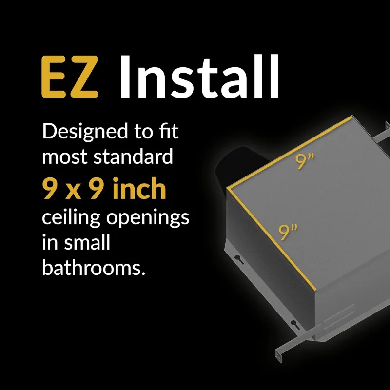 SNP100 | 100 CFM | 0.8 Sone | No Attic Access Required Bathroom Ventilation Exhaust Extractor Fan