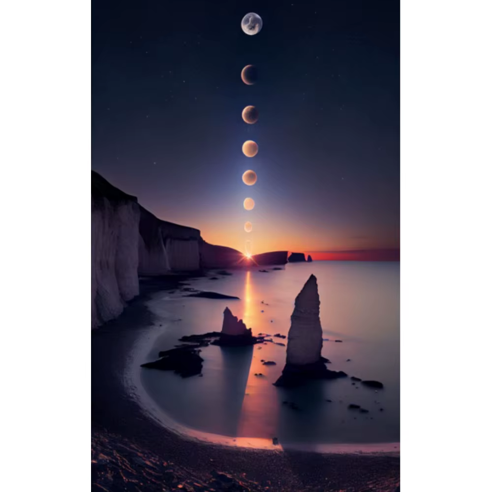 

Total Lunar Eclipse 500/1000/1200/2000 PCS Jigsaw Puzzles Natural Wonder Family Activity Games for Gameroom Bedroom Home Decor