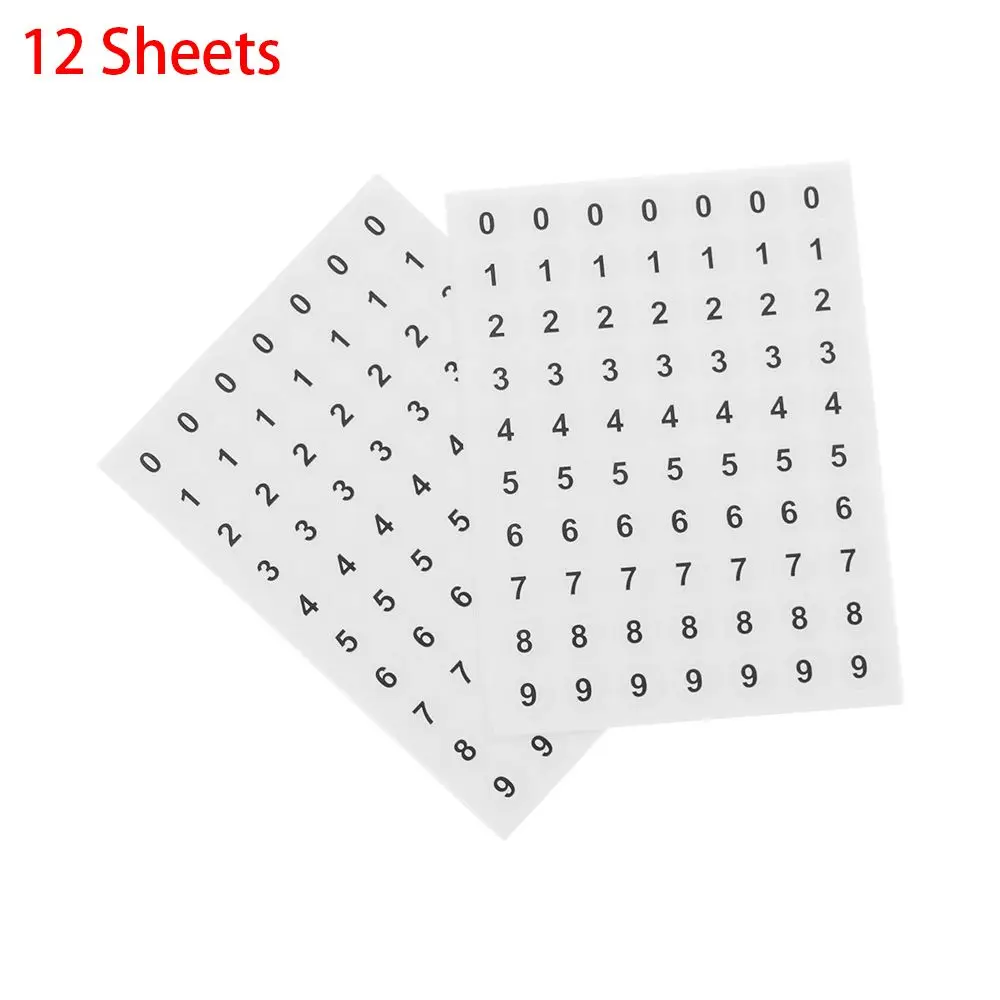 12 Sheets Craft Self Adhesive Diamond Paint Storage Number Stickers Package Label Distinguish Tags