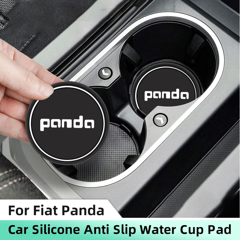 2pcs Non-slip Car Cup Holder Insert Coasters Pad for Fiat Panda 2011 2008 2009 Coss4x4 Bottle Holder Coaster Auto Cup Holder Mat