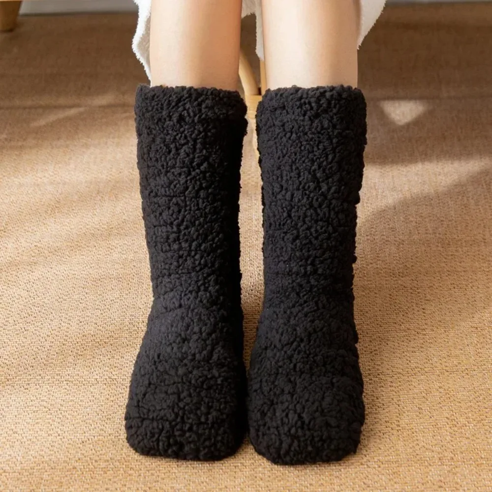 

Cute Plush Thick Thermal Socks Fluffy Anti Slip Sleeping Slipper Socks Fur Knitted Thickened Floor Socks Winter