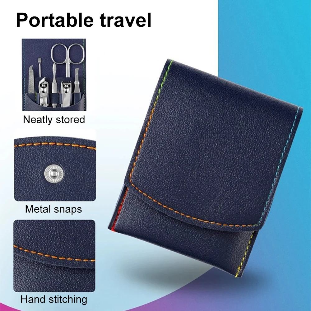 Roestvrijstalen Nagelknipper Set 7 Stuks Verzorgingsgereedschapset Met Draagbare Hoes Professionele Manicure Art Tool Pedicure Nagels Gesneden