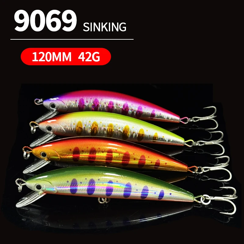 

42g 120mm Heavy Sinking Minnow Fishing Lures Tuna Seabass Saltwater Artificial Hard Baits Long Casting Pesca Wobbler Equipment