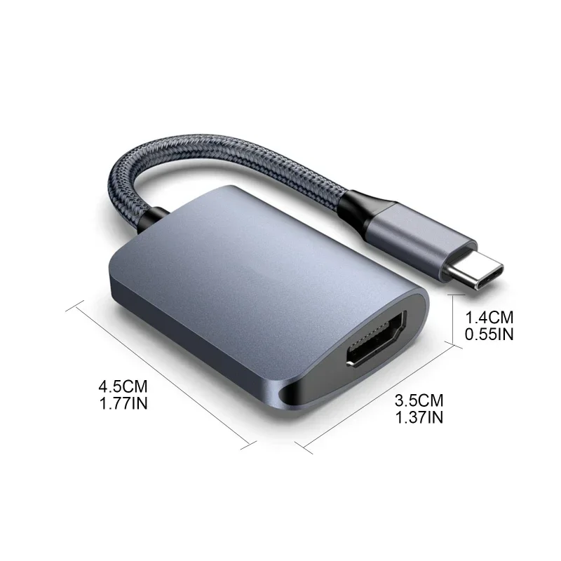 USB C auf HDTV-Adapter 4K Typ-C auf HD-Adapter Aluminiumlegierung Adapterchip RTD-2171U