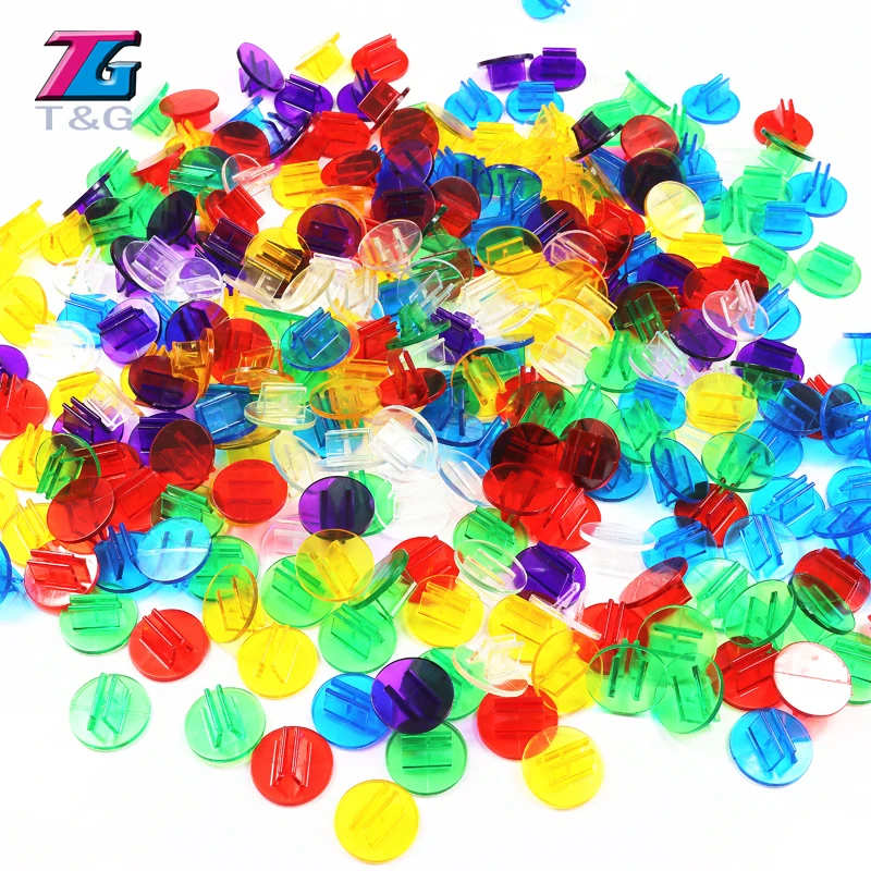 Rainbow Translucent Plastic Card Stands 50pcs/Tube Board Game Pieces Accessories Perfect for 2mm