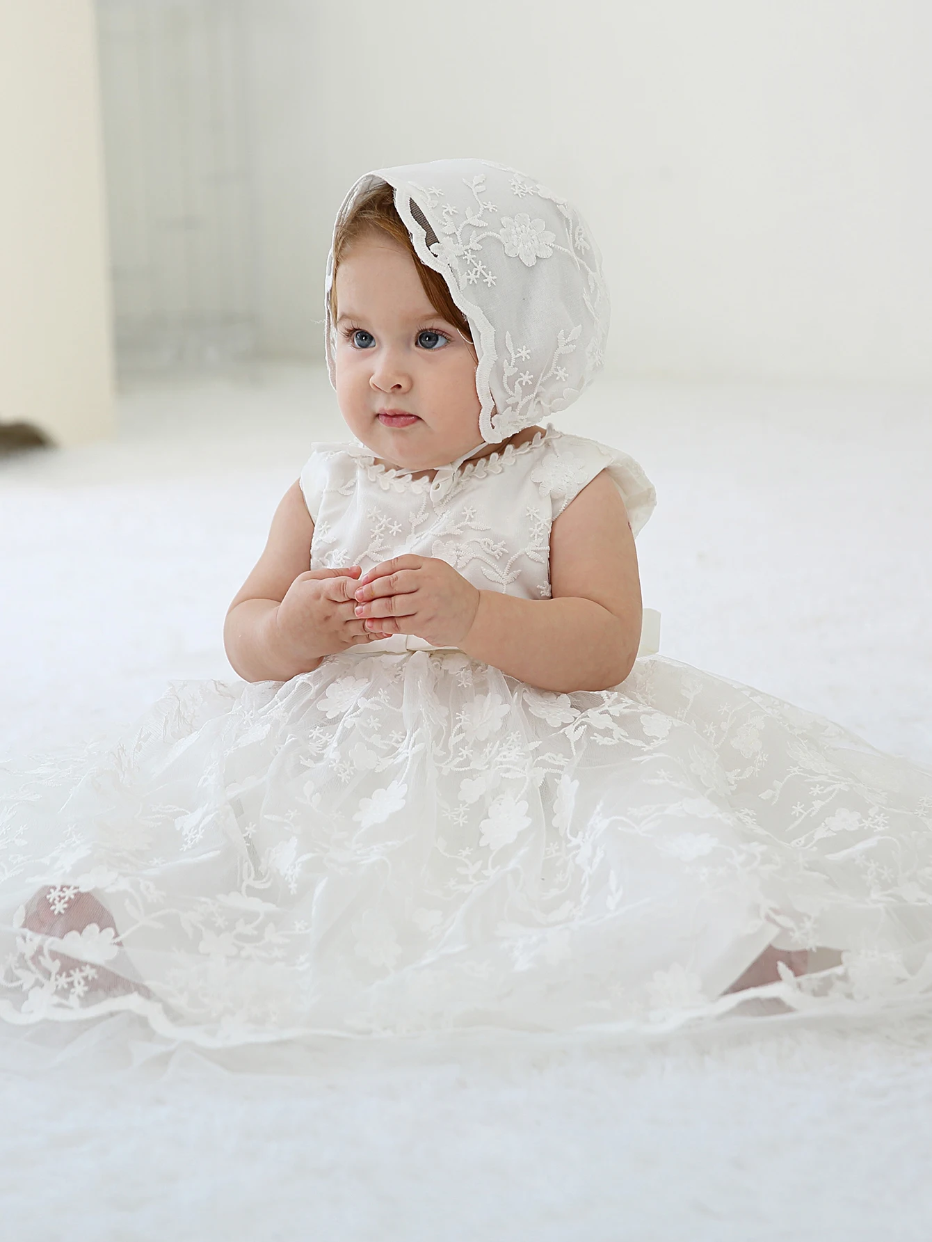 Dress Lace First Communion Baby Girl Flower Christening Baptism Dress Formal Party Special Occasion Dresses for Toddler 1Month