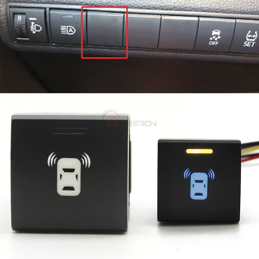 Car LED DRL Light Packing Radar Power On Off Camera Mirror Switch Button For Toyota Camry xv70 2018 Rav4 2020 prado 150