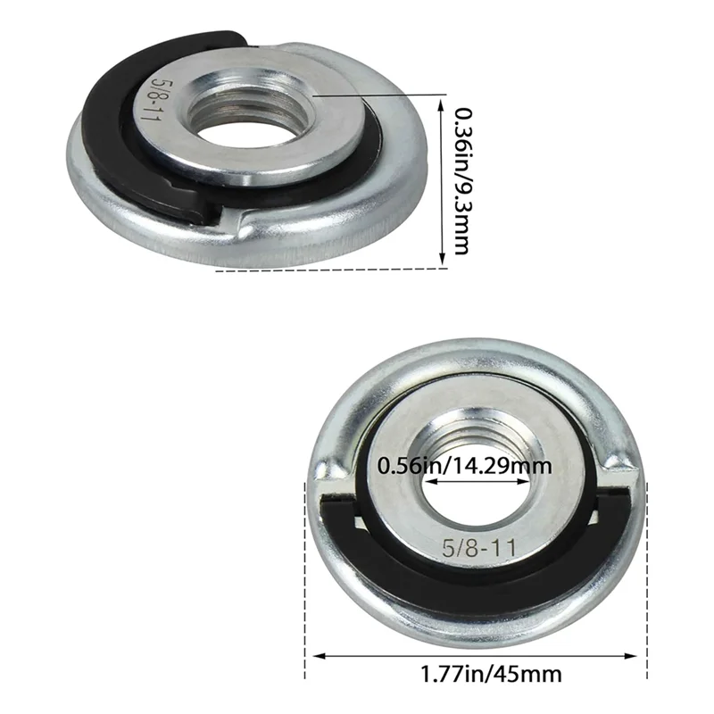2Pack Universal 5/8-11Inch Thread Quick Change 1.75Inch Disc Flange Locking Nut, Replacement Part-New