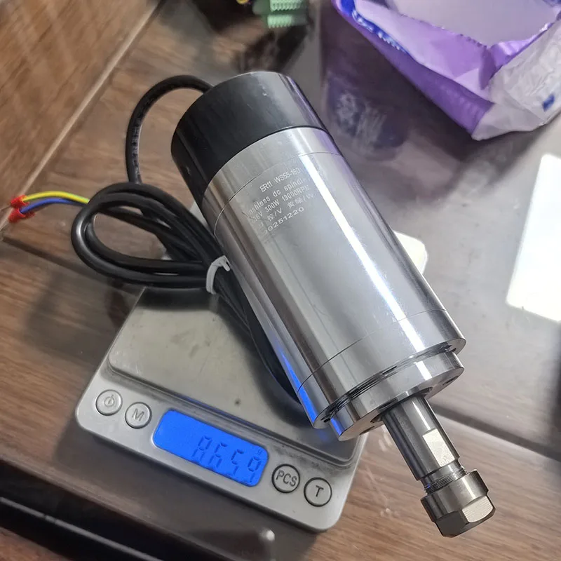 Brushless 300W High-Speed Air-Cool Spindle Motor 0.3KW DC 36V 13000 RPM for CNC Machines with ER11 Collet And 55mm Clamp