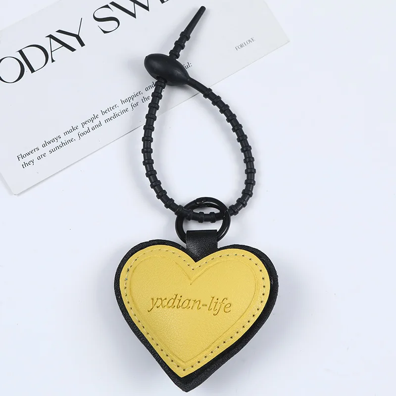 Double Color Heart Shaped Leather Keychain for Women Fashion Personalized Keychain Bag Car Key Decoration Lovers Gift Jewelry