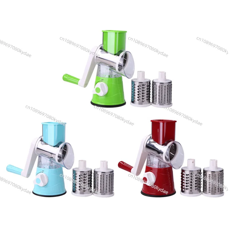Multifunctional 3-in-1 Manual Vegetable Slicer Round Mandoline Slicer Potato Cheese Kitchen Machine Radish Shredder Kitchen Drum