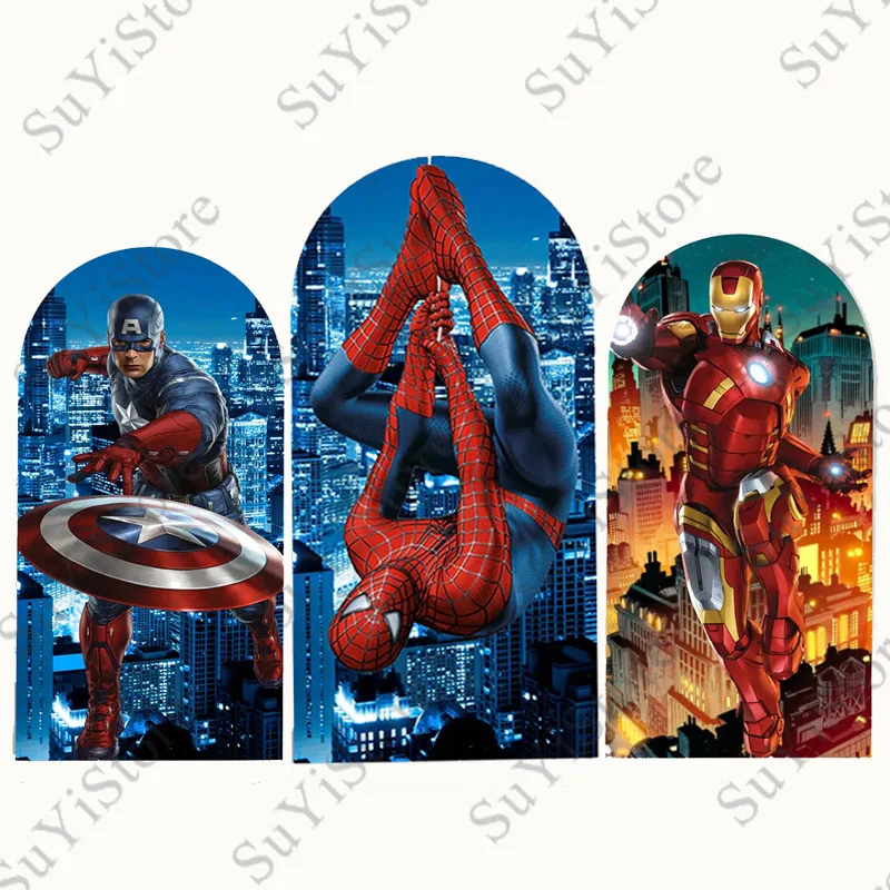 toile-de-fond-de-photographie-marvel-avengers-pour-enfants-toile-de-fond-en-arc-decor-de-fete-d'anniversaire-accessoires-de-fond-photo-mur-polyester