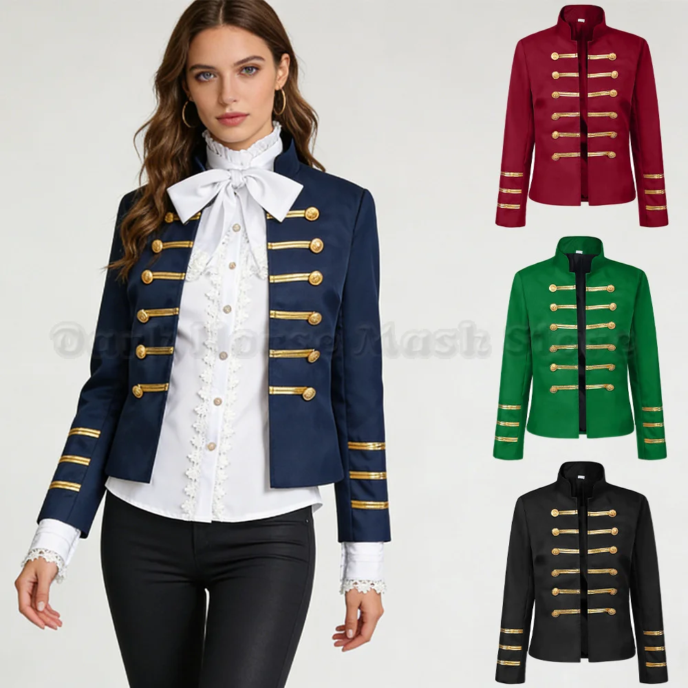 2026 Steampunk Hofstil Militärische Zeremonienjacke Mittelalterlicher Retro-Rockmantel Herren Vintage Karneval Rollenspiel Anzugjacken