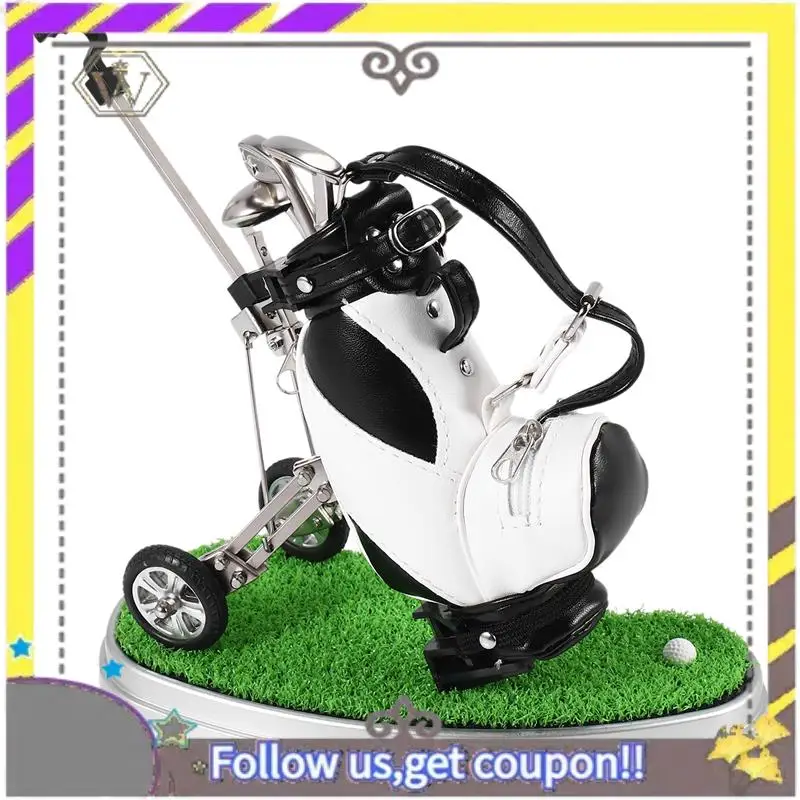 

Golf Pens With Golf Bag Holder,Novelty Gifts With 3 Pieces Aluminum Pen Office Desk Golf Bag Pencil Holder Highly Recommended