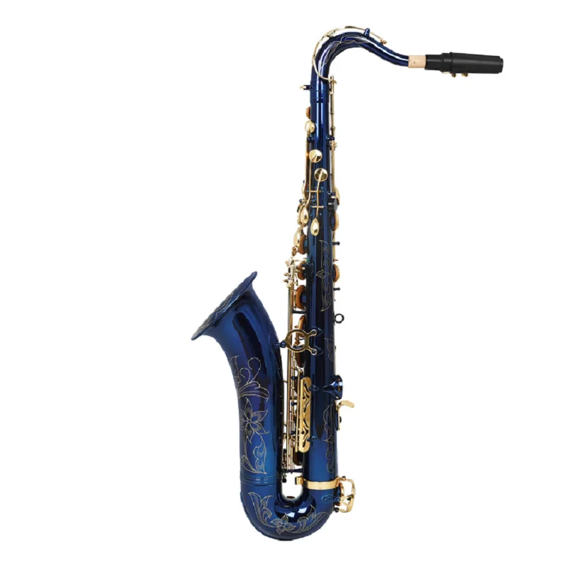 B-flat tenor saxophone, hand carved, abalone shell, tube body, professional performance