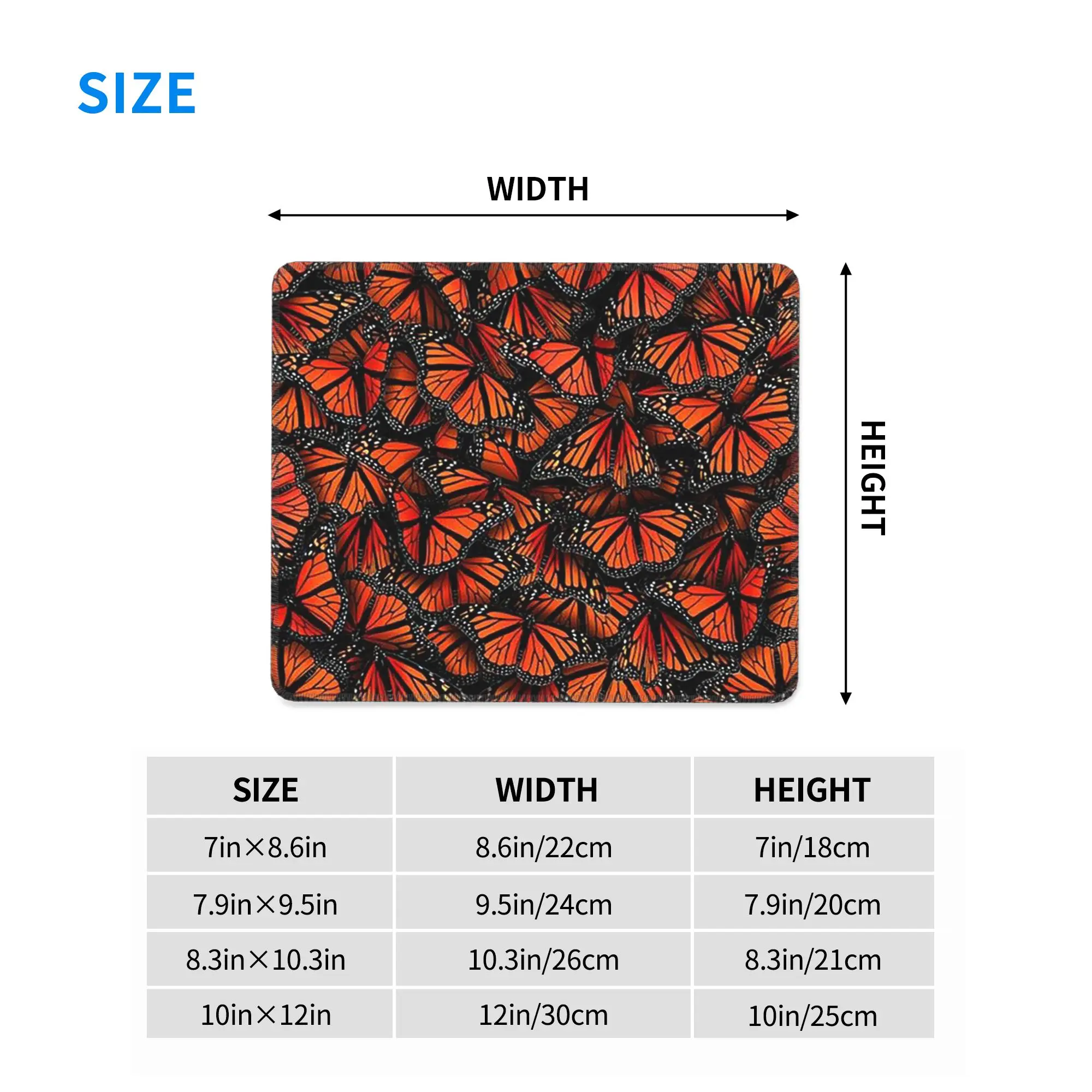 Orange Monarch Butterfly Mouse Pad Computer Keyboard Mouse Mat Gamer PC Laptop Desk Mat Office Accessories Table Mats