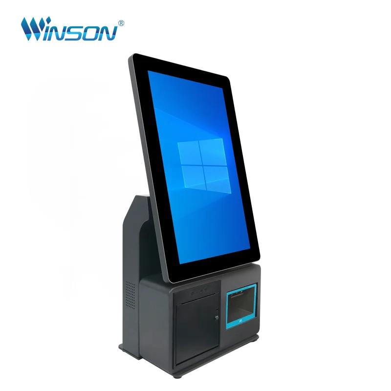 15.6 Inch Self Service Ordering Payment Touch Screen Kiosk Self Pay Machine Kiosk For Chain Store Restaurant