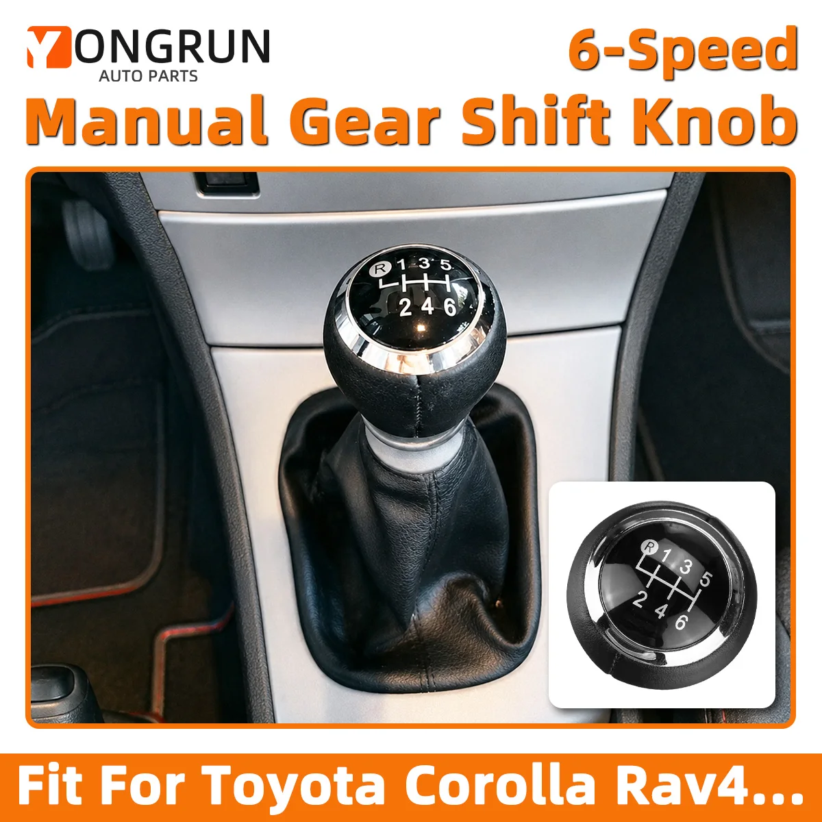 Passend für Toyota Corolla RAV4 Avensis Yaris Verso Auris Schaltknauf für Schaltgetriebe 6-Gang Schalthebel Innenzubehör – Detail 1