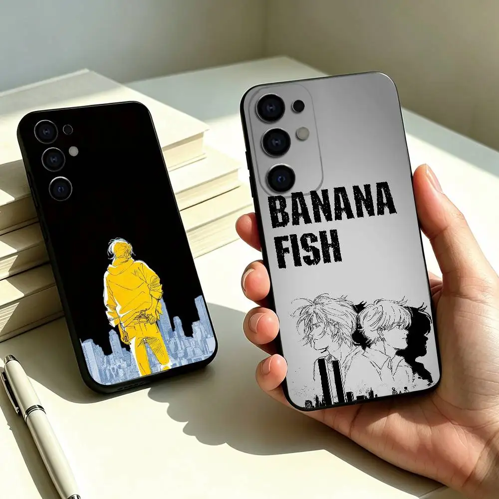 B-Banana Fish Ash Lynx Phone Case For Samsung S25,S24,S21,S22,S23,S30,Ultra,S20,Plus,Fe,Lite,Note,10,Black Cover Gift