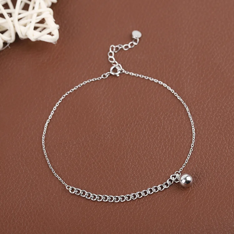 All Matching Simple Designer Fashion Women Quality Ankle Bracelet Real 925 Sterling Silver Female Anklet