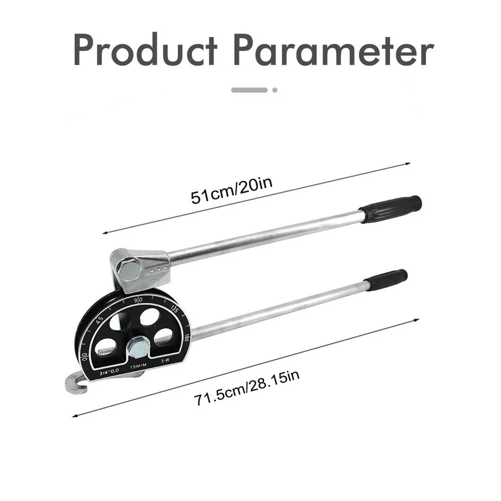 3/4인치 19mm 파이프 벤딩 도구 | HVAC/배관 및 자동 수리용 수동 0-180도 튜브 벤딩 머신 | 강철, 합금 파이프와 함께 작업