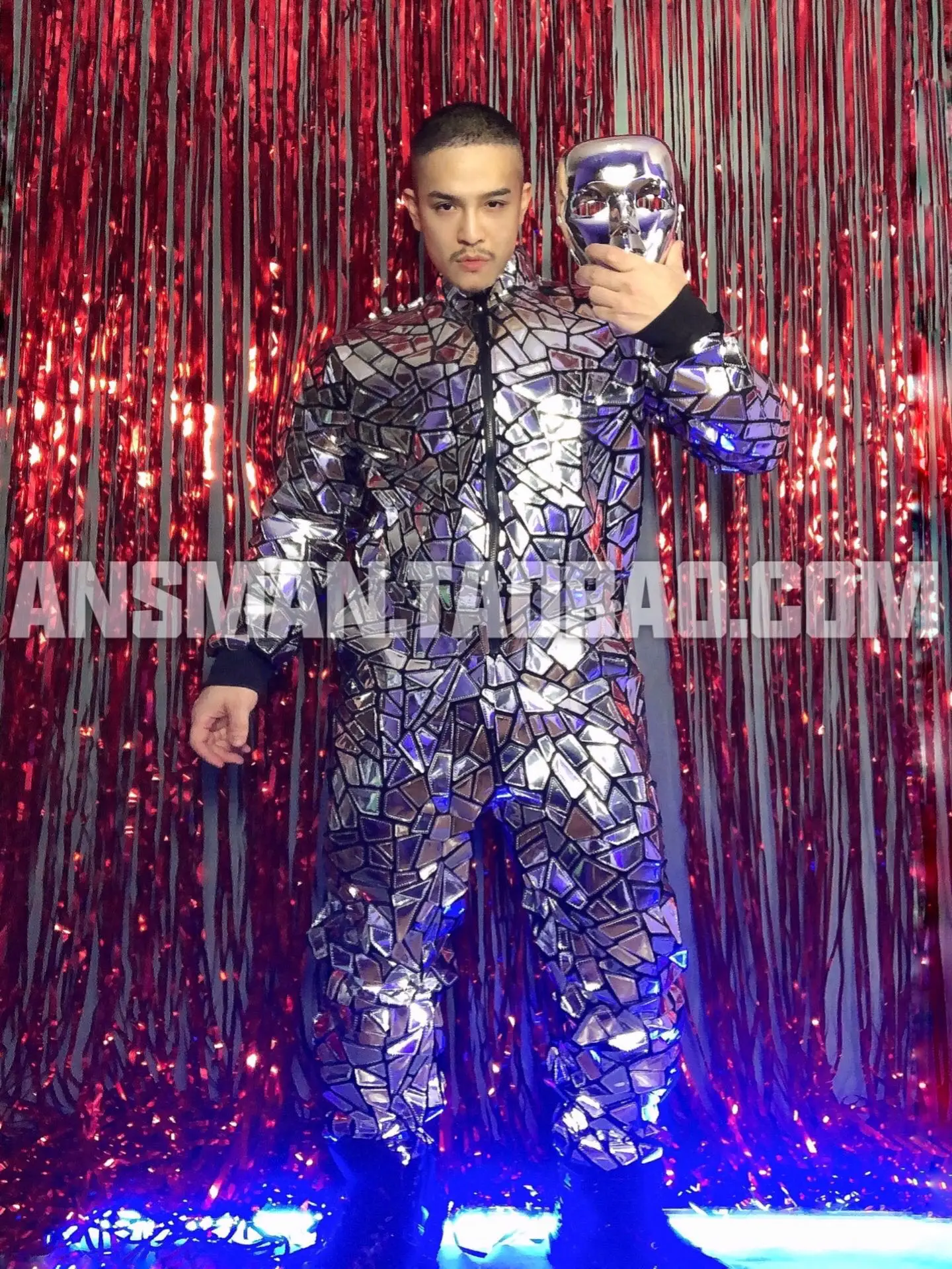 عدسة بذلة ملهى ليلي بار عطلة حفلة أنثى ذكر DJ المغني الرائدة مرحلة الرقص أداء زي #2