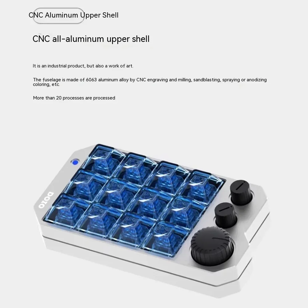 Imagem -03 - Doio Kb1202 Aluminum Mini Keyboard Personalizar Knob Hot Swap Designer Teclado Mecânico Portátil Qmk Via Rgb Mac Escritório