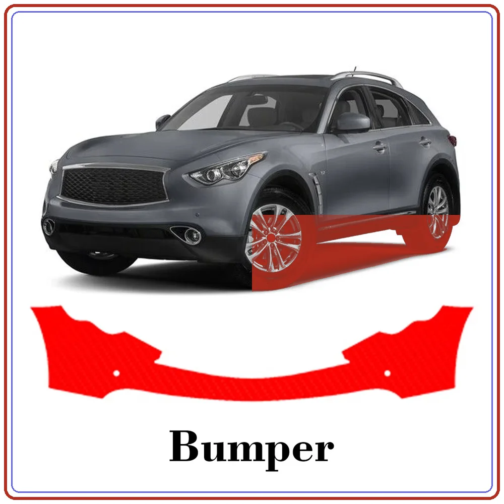 Pour Infiniti QX70 2014-2017 Film de protection de peinture TPU prédécoupé PPF Kit pare-chocs avant Protection transparente contre les éclats de pierre UE Royaume-Uni
