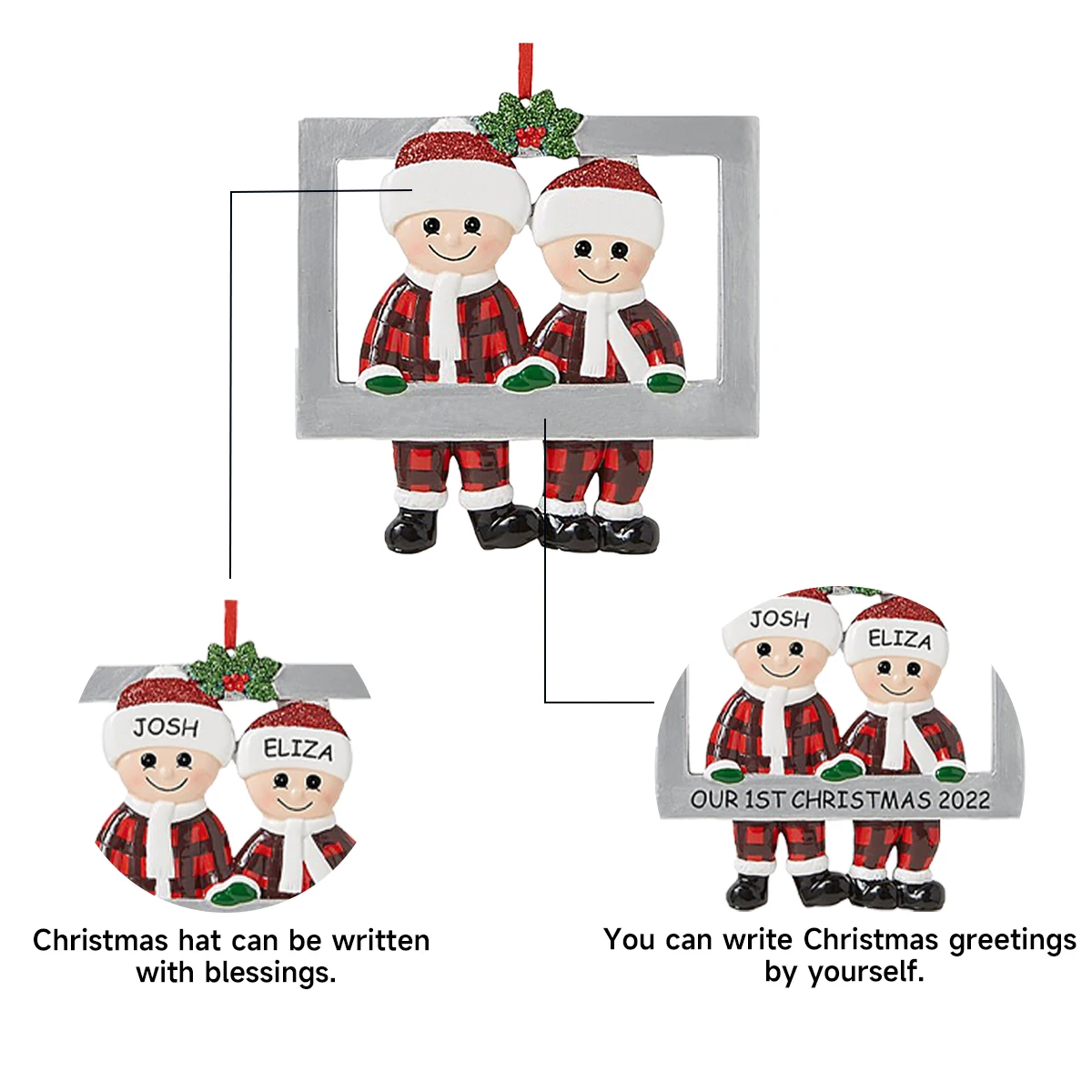 DIY 크리스마스 가족 펜던트, 가정용 메리 크리스마스 장식, Navidad 2024 크리스마스 트리 걸이 장식, 새해 2025