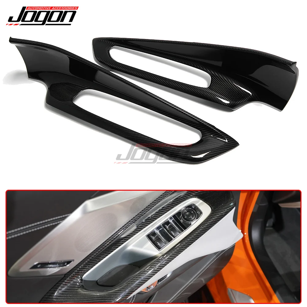 

Car Interior Accessories Real Carbon Fiber Upper Door Panel Armrest Frame Trim For Corvette C8 Z51 Z06 2020-2024