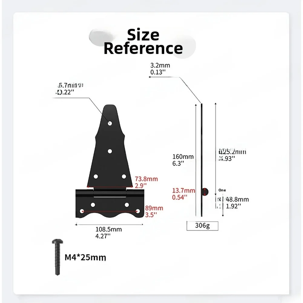 

Iron Hinge for Garden Fence and Outdoor Entry Heavy Duty Performance Spray Coated Designed for PVC Wood Aluminum Use