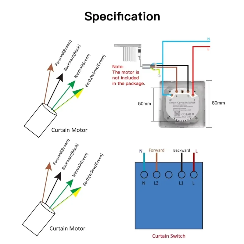 

A50I Touch Design Wifi Smart Curtain Switch For Motorized Curtains And Roller Blinds Work For Alexa Google
