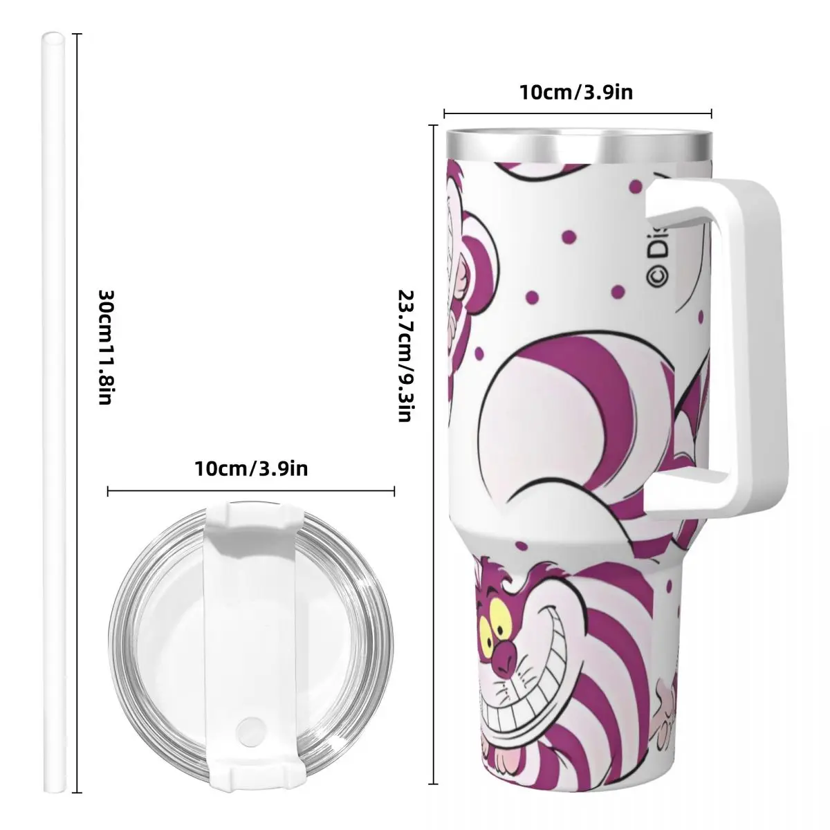 Stainless Steel Tumbler Alice In Wonderland Coffee Mug Insulated Cold and Hot Car Mugs Travelist Graphic Water Bottle