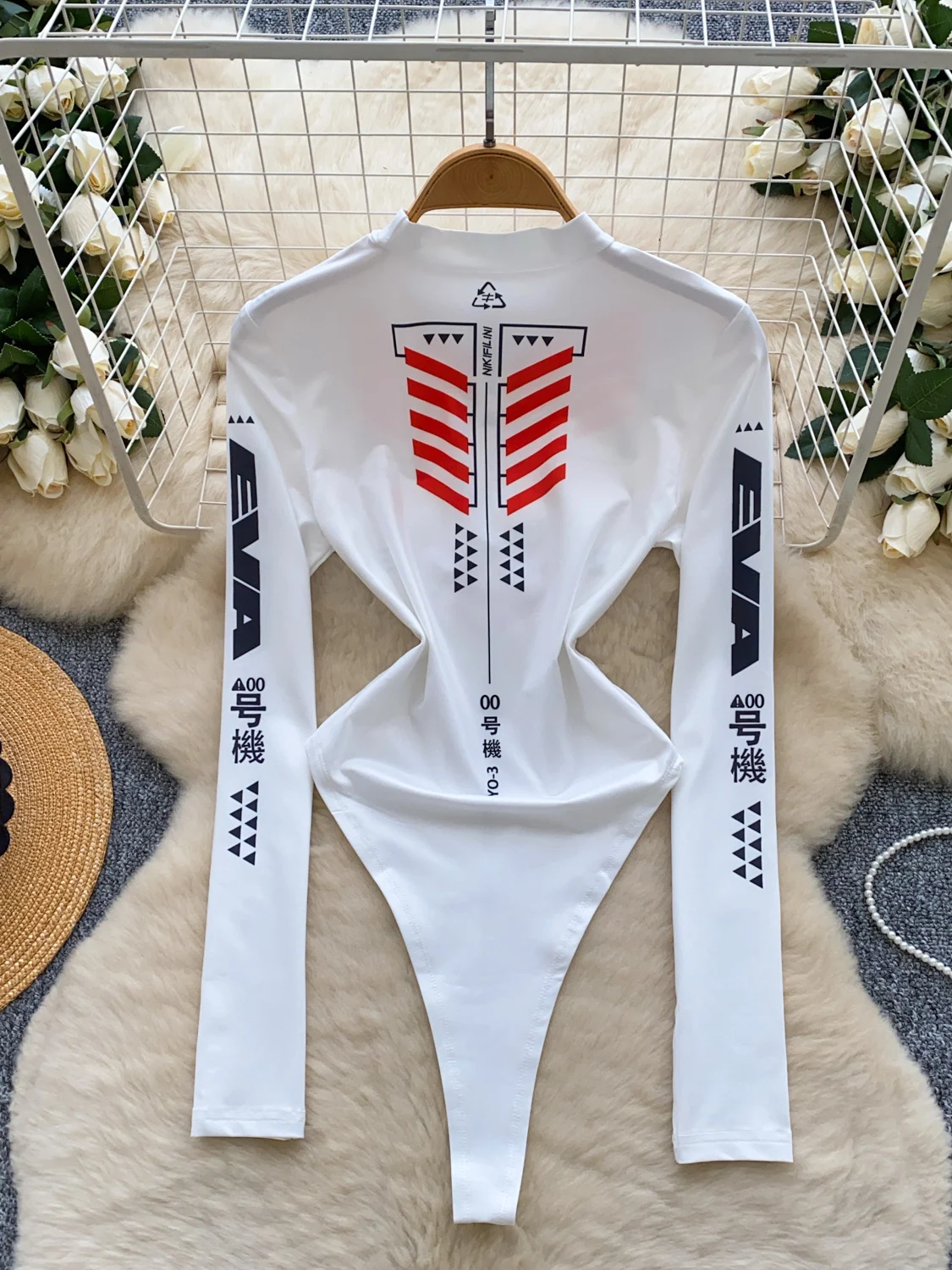 Tutina da motociclista slim fit Sle Long Sve f a collo alto per donna Summer Streetwear Tuta corta a vento alla moda per ragazza calda
