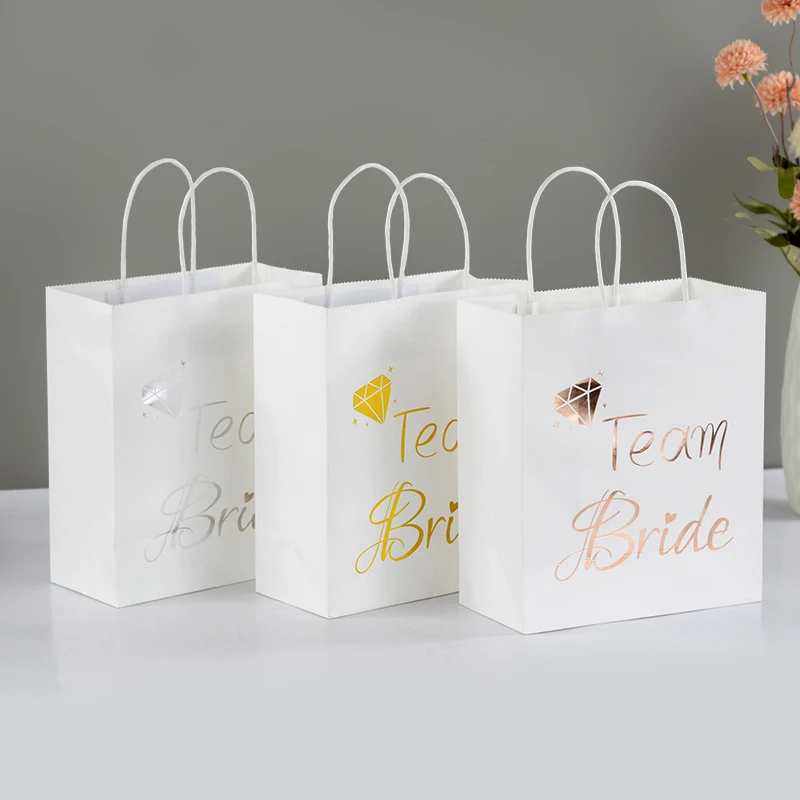 Wedding Team Bride Team Groom Paper Gift Packaging Bags Wedding Bachelorette Hen Party Favors Decoration Bridal Shower Supplies