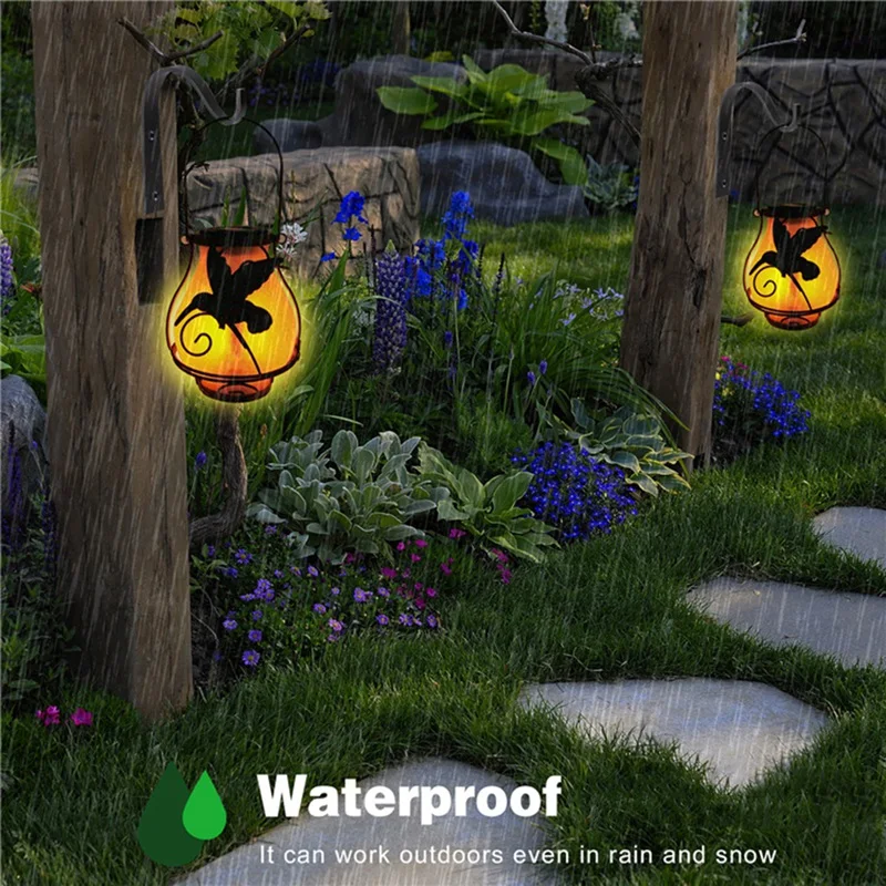 Lápices para exteriores, linterna Solar, luces para exteriores con luces de llama, linternas solares colgantes impermeables para decoración de jardín