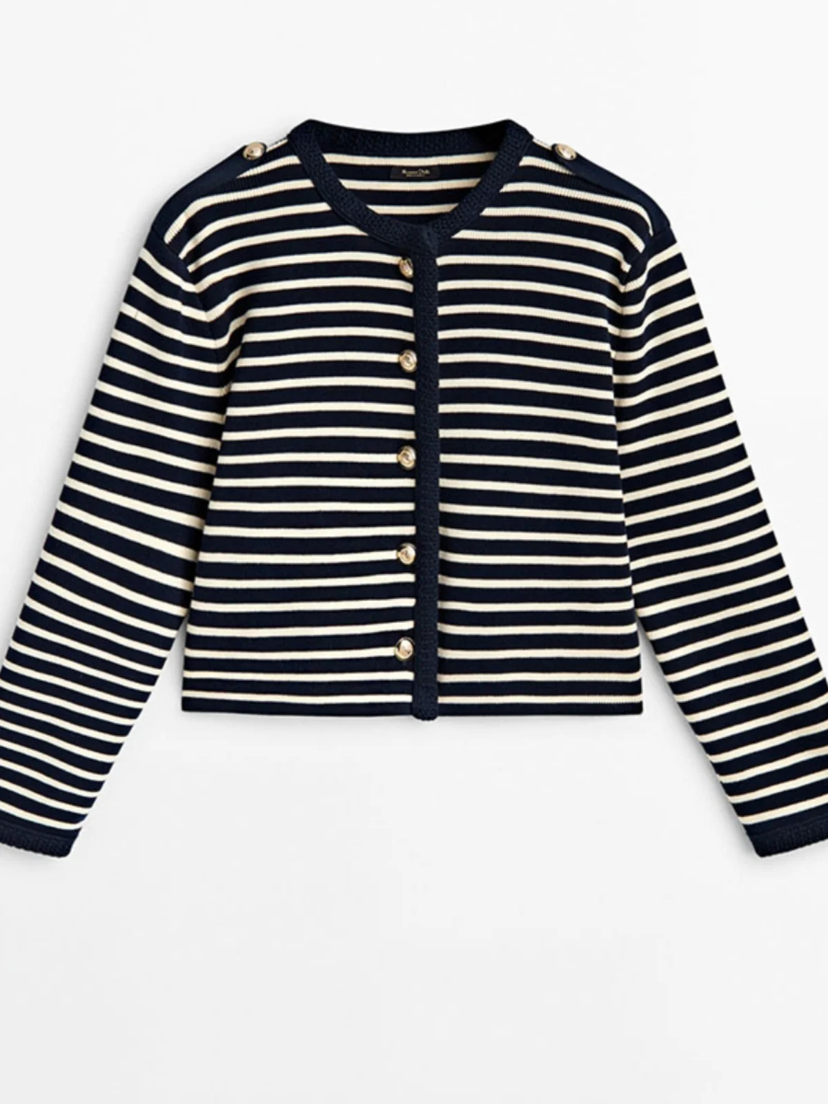 

Casual Knitted Long Sve ort Outerwear Women's Faion Autumn New Gold Button Striped Open Front Cardigan MD 2003