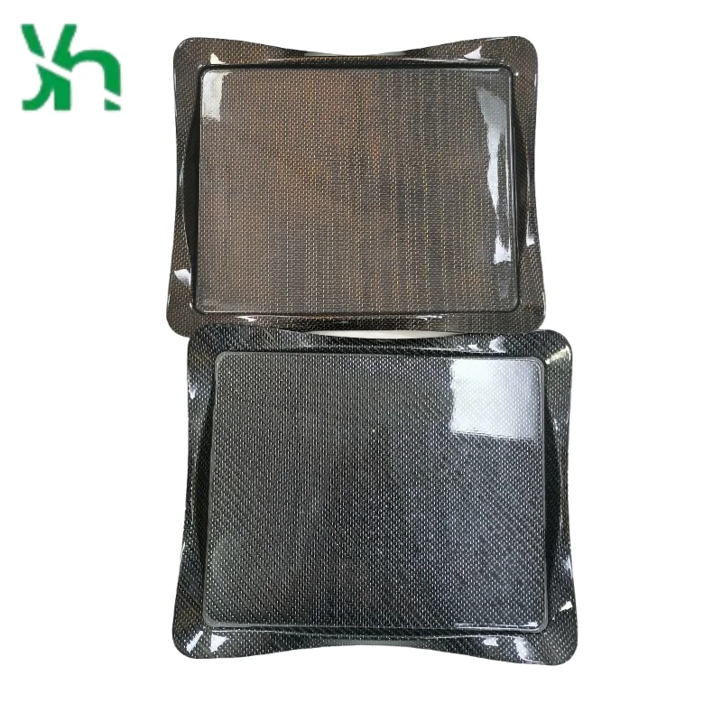 エレガントな金属製の3Kカーボンファイバートレイ、30x25cmの装飾プレート、特別な機会やギフトに最適