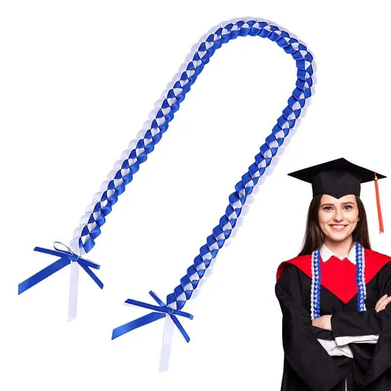 Graduation Honor Cords Braided Leis Ribbon Rope Handmade Grad Cords Double Braid Necklace Garland  Hats Decor  Party Decoration