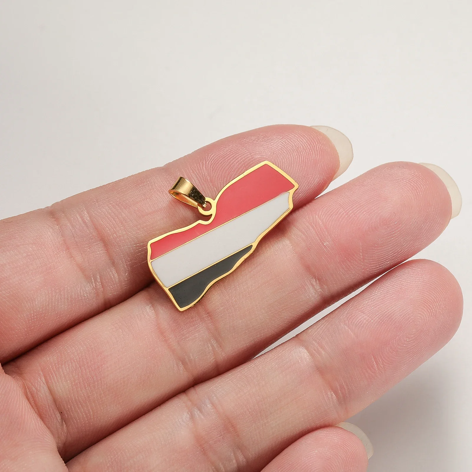 Yemen National Map Stainless Steel Pendant DIY Can Be Made as Necklace Accessory for Men and Women