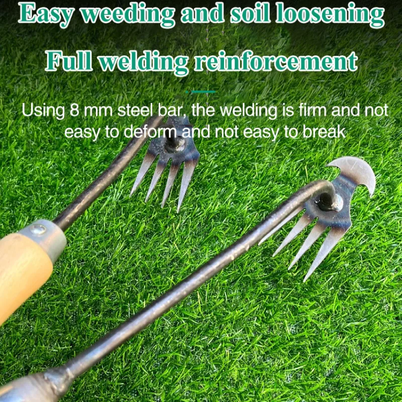 Hoe Weeding Artifact Manganese Steel Gardening Hoeing Rake Uprooting Tools for loosening soil and digging wild vegetables