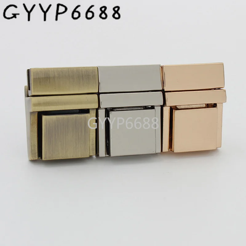 1-5-20sets 27*20mm 6colors high quality gunmetal press lock for genuine leather briefcase square lock bag accessories